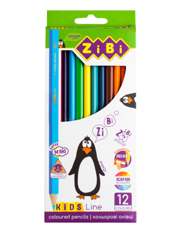 Олівці кольорові, 12 кольорів, KIDS LINE від ZiBi ZB.2414